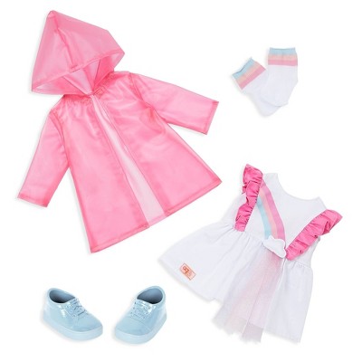 Our Generation Rainbow Sky Dress & Raincoat Outfit for 18" Dolls