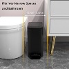Aoibox Small Bathroom Trash Can with Soft Close Lid, Stainless Steel Garbage Can with Removable Inner Bucket, Step Pedal, Slim Wastebasket for Home - 2 of 4