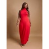 Rebdolls Women's Kimmy Turtleneck Bodycon Maxi Dress - Red - 2X - 2 of 4