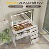 39" Vanity Desk with Mirror and Lights, 5 Drawers Makeup Vanity Desk with Tempered Glass top - 3 of 4