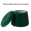 Fabulaxe Modern Tufted Velvet Mushroom Shape Storage Ottoman Storage Stool Trunk - image 3 of 4