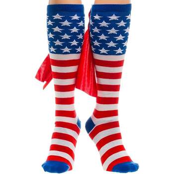 American Flag Cape Socks America Knee High Socks American Flag Socks - America Socks American Flag Knee High Socks
