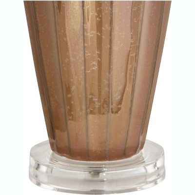 Ivory Drip Glaze Ceramic Table Lamp with Beige Drum Shade