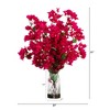 Nearly Natural 31-in Artificial Pink Bougainvillea Arrangement in Vase, Pink - 2 of 4