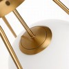 YANSUN 1-Light Gold Mid Century Modern Globe Semi Flush Mount Ceiling Light with White Frosted Glass Shade for Living Room Dinning Room - 4 of 4