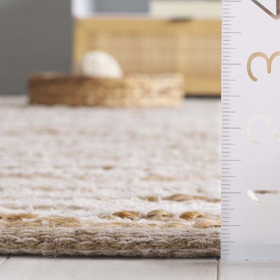 Natural Ivory Handwoven Cotton Striped 4' x 6' Area Rug