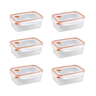 Sterilite 03221106 8.3 Cup BPA Free Rectangle Ultra-Seal Kitchen Food Storage Container, Orange