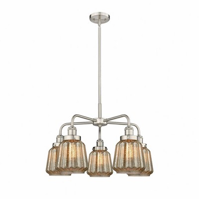 Chatham - 5 Light Stem Hung Chandelier In Art Deco Style-13.5 Inches Tall and 24.5 Inches Wide