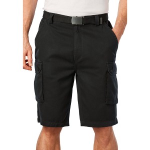 KingSize Men's Big & Tall 12" Side Elastic Cargo Short With Twill Belt - 1 of 4