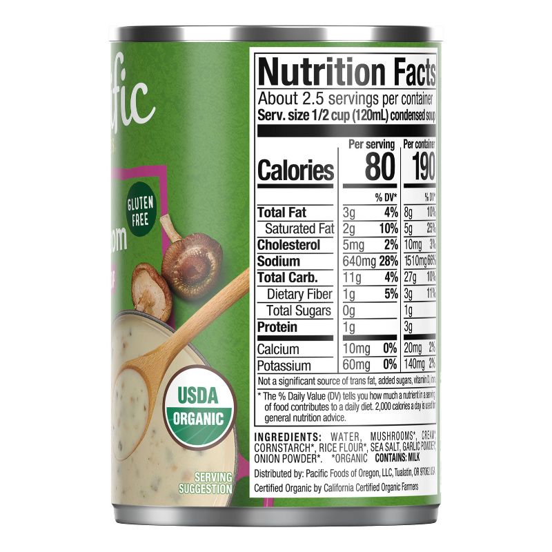 Pacific Foods Organic Gluten Free Condensed Cream of Mushroom Soup - 10.5oz, 5 of 8