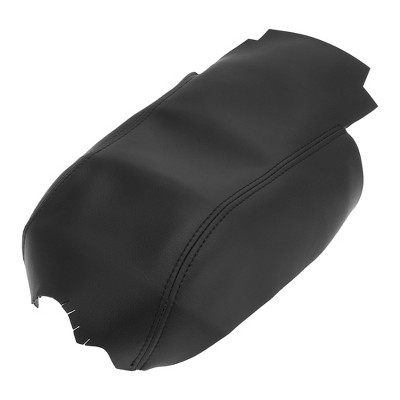 X AUTOHAUX Microfiber Leather Center Console Lid Cover Armrest Cover Pad Black