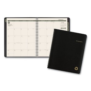Recycled Monthly Planner with Perforated Memo Section, 8.75 x 7, Black Cover, 12-Month (Jan to Dec): 2025 - 1 of 4