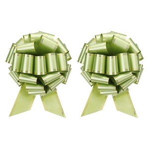 Unique Bargains Christmas Wedding Car Basket Gift Wrapping Large Organza Pull Bow 2 Pcs - 1 of 4