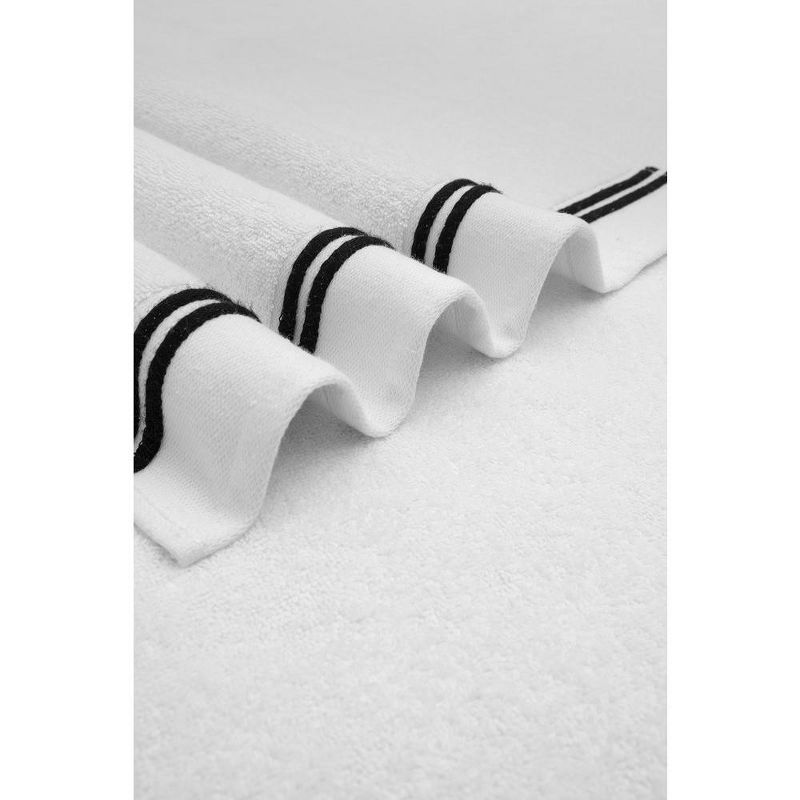 Chic Home Vivian 2 Piece Stripe Bath Sheet Set, White-Black, 2 of 6