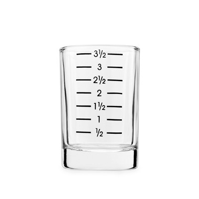 True Slam Tall Glass Shot Glasses, Prinked Half Oz. Measurements For