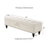 CAVINAS Cotton Linen Storage Ottoman Bench,59" Storage Bench with Button Tufted Top & Solid Wood Legs,Ottoman for Bedroom,Living Room,Hallway - 4 of 4