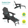 Sonkuki 2-Piece Folding Adirondack Chair with Retractable Ottoman, Fire Pit Patio Chair with Cup Holder Lawn Outdoor Lounge Chair - 3 of 4