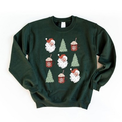 Simply Sage Market Women's Graphic Sweatshirt Tree and Mug Collage - M - Forest