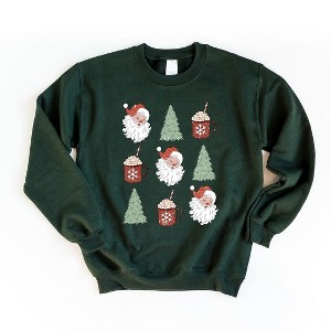 Simply Sage Market Women's Graphic Sweatshirt Tree and Mug Collage - XL - Forest - 1 of 2