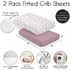 Sweet Jojo Designs Girl Fitted Crib Sheets Set Watercolor Floral Garden Purple and Taupe 2pc - 4 of 4