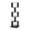 SEVOBAL Decorative Bookshelf 5 Tier Rotating Bookcase with Acrylic Panels Large Capacity Storage Rack for Living Room, Black, 19.68"*19.68"*63" - 2 of 4
