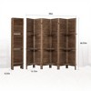 6 Panel Wood Room Divider with Shelves, Folding Privacy Screen, Room Separators Divider Wall, Portable Partition Screen for Bedroom Home Office - 3 of 4