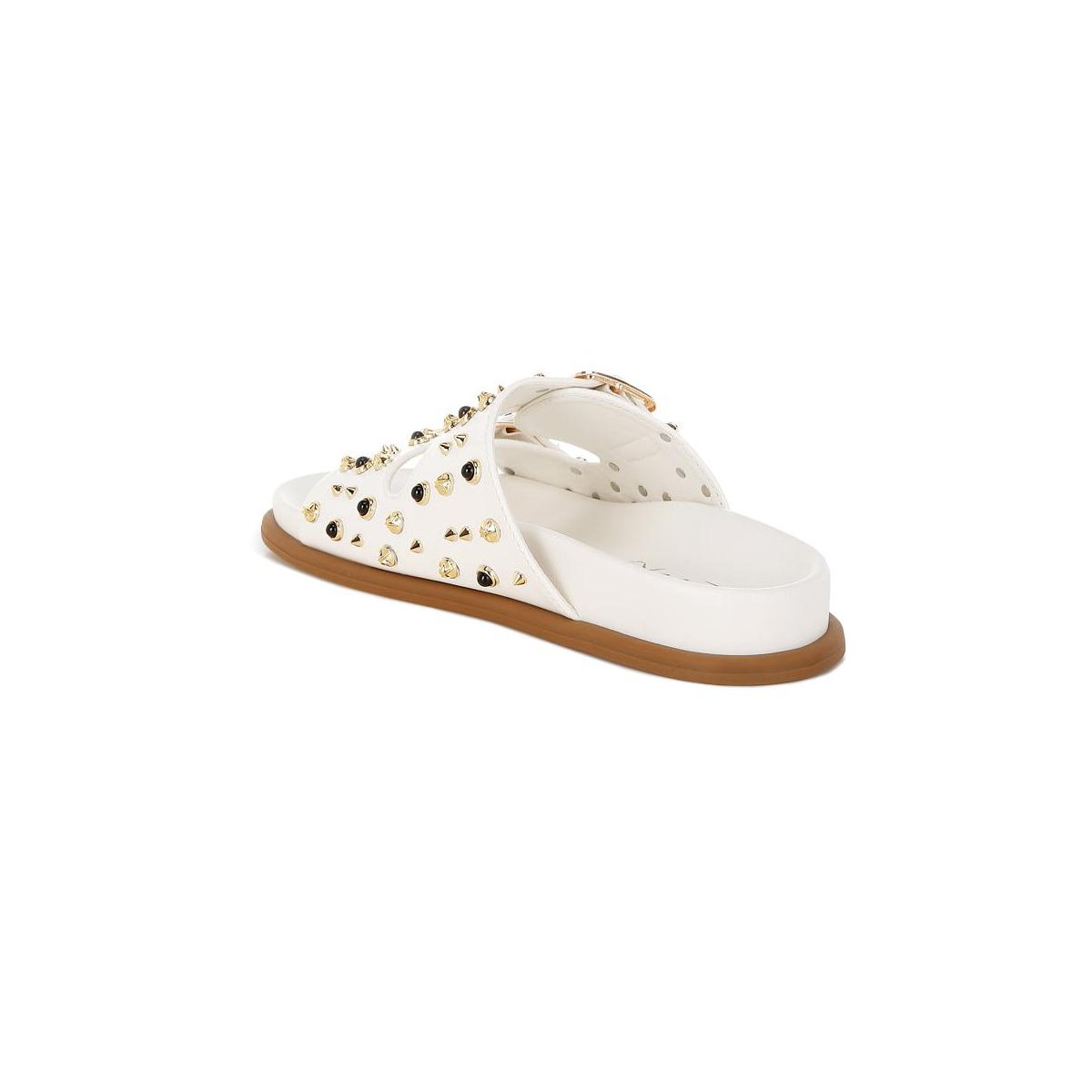 Обувь London Rag Womens Jayata Metallic Stud Embellished Sliders 7 — фото 3