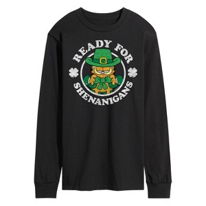 Men's - Garfield - Ready for Shananigans St. Patrick's Day Long Sleeve Graphic T-Shirt - 1 of 4