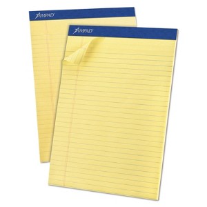 Ampad Perforated Writing Pad 8 1/2 x 11 3/4 Canary 50 Sheets Dozen 20220 - 1 of 2