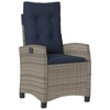 vidaXL 3 Piece Bistro Set with Cushions Gray Poly Rattan - 4 of 4