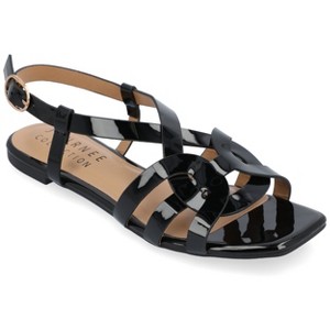 Journee Collection Womens Alorra Buckle Flat Sandals - 1 of 4