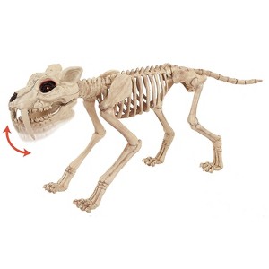 Seasons 3.3 ft Animated Light-Up Tiger Skeleton Halloween Decoration - Off-White - 1 of 1