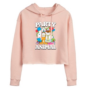 Women's - Garfield - Party Animal Cropped Graphic Hoodie - 1 of 3