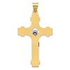 Black Bow Jewelry Men's 14k Two Tone Gold Hollow 2D INRI Crucifix Pendant, 24 x 45mm - 3 of 4