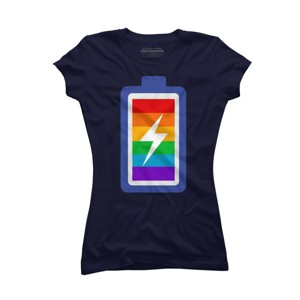 Adult Design By Humans Pride Charging Battery By PINHEAD66 T-Shirt - 1 of 2
