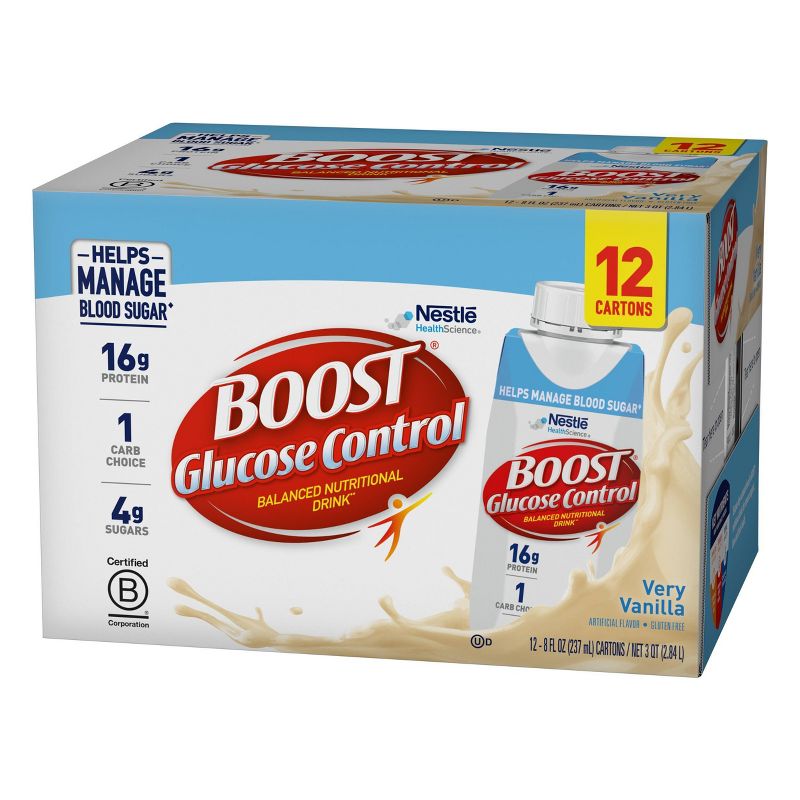 Boost Glucose Control Nutritional Shakes - Very Vanilla - 8 fl oz/12pk, 4 of 7