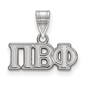 Black Bow Jewelry Sterling Silver Pi Beta Phi Greek Life Medium Pendant - 1 of 3