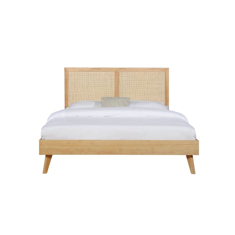 Queen Chancery Boho Queen Platform Bed in Natural Finish and Cane Headboard - Powell, 4 of 8
