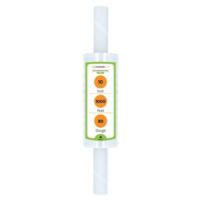 PSBM Cast Pallet Stretch Wrap Clear Film 4 Rolls 10"x 1000' 80 Gauge Extended Core