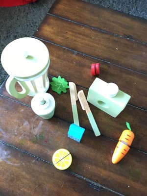 Teamson Kids Wooden Blender play kitchen Toy accessories Green 13 pcs  TK-W00008