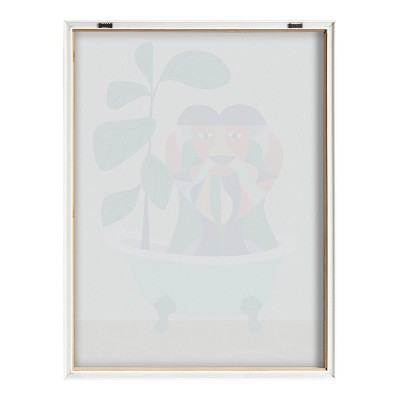 Mid-Century Modern Colorful Lion in Bathtub Framed Print