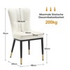 Bekrvio Dining Chairs -Modern Velvet Waffle High Back,Upholstered Armless Accent Side Chairs with Metal Legs for Dining/Living Room - 3 of 4
