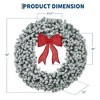 Artificial Christmas Wreath with Bow, Pre-Lit Winter Wreath with LED Light, Indoor Outdoor Holiday Xmas Decorations - 3 of 4