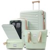 YONWAY 4-Piece Luggage Set ,20in Carry-On(Front opening panel design),28in Checked Suitcase,Duffel Bag ,Wet-Dry Toiletry Bag,Back to School - 2 of 4