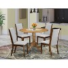 HomeStock 5-Piece Round Natural Oak Finish Solid Wood Top Dining table with 4 Chairs - 2 of 4