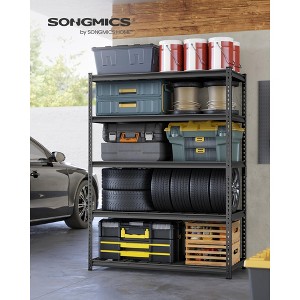 SONGMICS 5-Tier Storage Shelves, Heavy-Duty Garage Shelving, Adjustable Shelving Unit, Steel Shelf, 2,200 lb Load, 24 x 48 x 72 Inches, Ink Black - 1 of 4