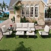 EROMMY 6 PCS Outdoor Metal Conversation Set With 360° Swivel Rocking Chairs, Sofa, &Ottoman For Patio, Garden, Deck Or Poolside - 2 of 4
