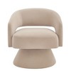 CAVINAS 360 Degree Swivel Chair, Upholstered Velvet Round Accent Chair, Barrel Chair with Open Backrest, Single Chair Armchair for Living Room - 2 of 4