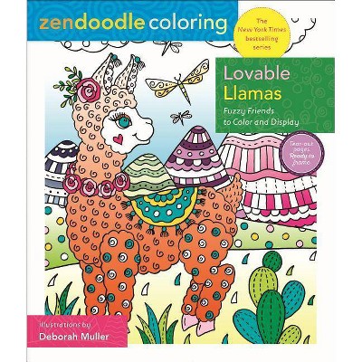  Zendoodle Coloring: Lovable Llamas - by  Deborah Muller (Paperback) 