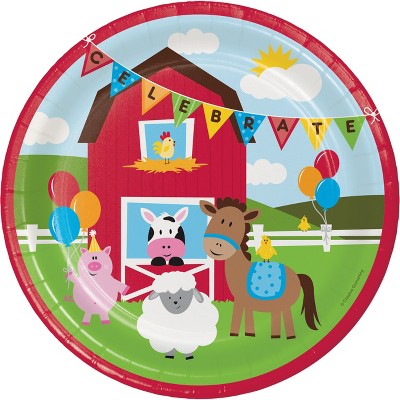 Party Balloon Animal Happy Birthday Paper Plates 24 ct